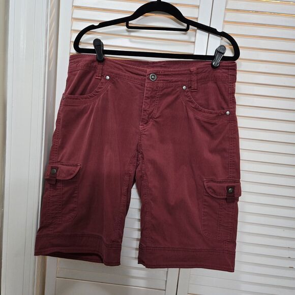 KUHL 22" Cargo Shorts Womens 10 Terracotta Red Outdoor Hiking Camping - Picture 1 of 5